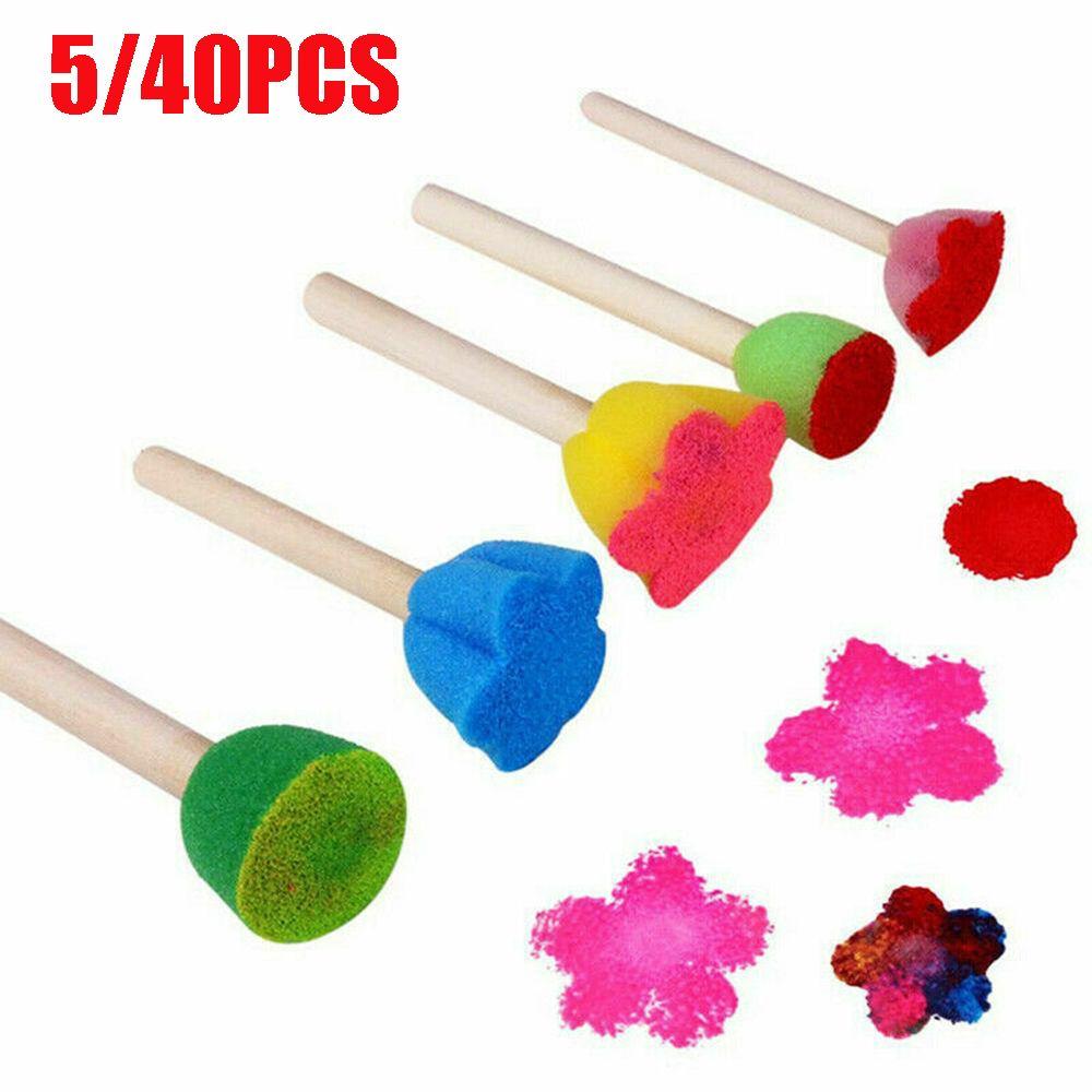 Children Toddler Children Painting Brush Flower Pattern Kids Paint Brushes Sponge Kids Paint Tool