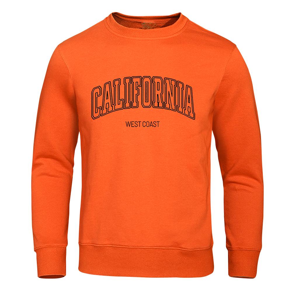 Мужская толстовка California West Coast Prints, осенняя флисовая теплая с капюшоном, повседневная осенняя женская спортивная одежда