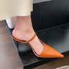 Hot Selling 2025 Spring New Brand Women Slipper Fashion Pointed Toe Slip On Ladies Elegant Slip On Mules Thin High Heel Pumps