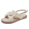 French Stunning High-end Flat Bottom with Skirt Sandals Fairy Style New Summer Thick-soled Roman Slippers