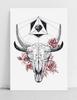 Плакат «Череп с цветами»