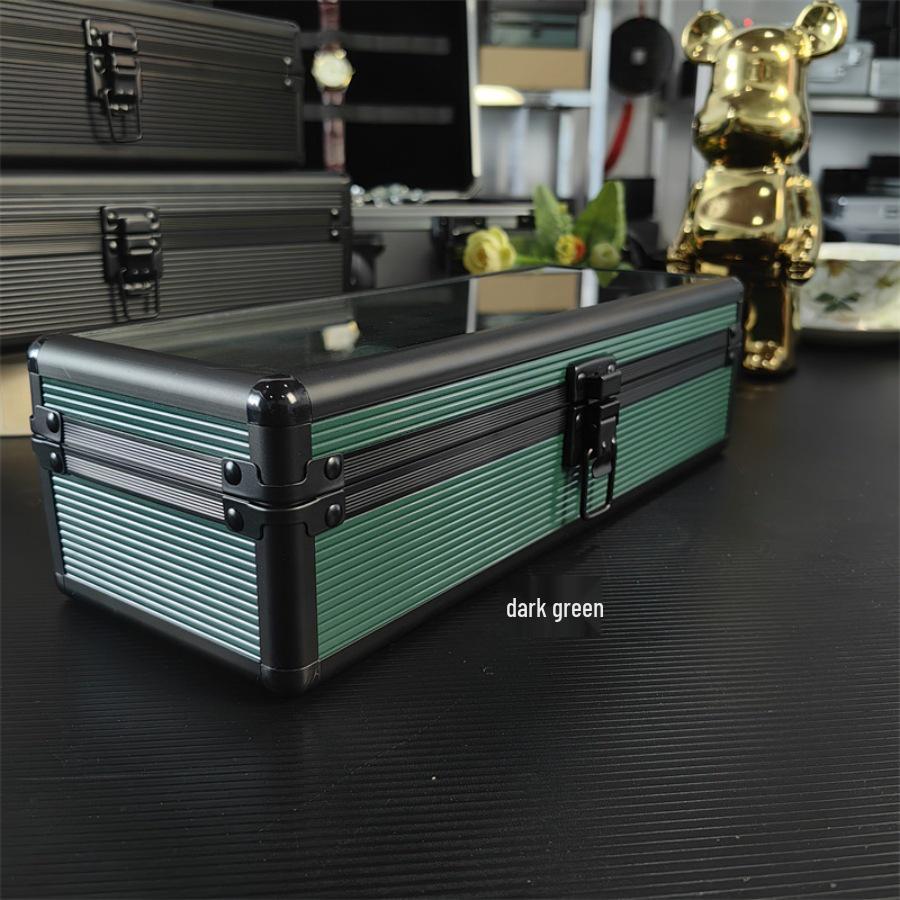 Алюминиевая коробка для хранения часов с 4 отделениями - Ударопрочный и запираемый подарочный кейс