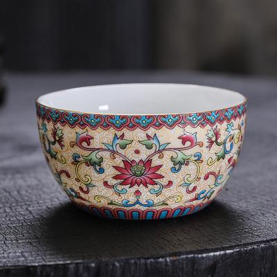 Керамическая чайная чашка Эмалевый цвет Мастер-чашка Большая дегустационная чашка Позолоченная Одиночная чашка Винтажная чайная пиала Чайная чашка Подарочная коробка Оптом
