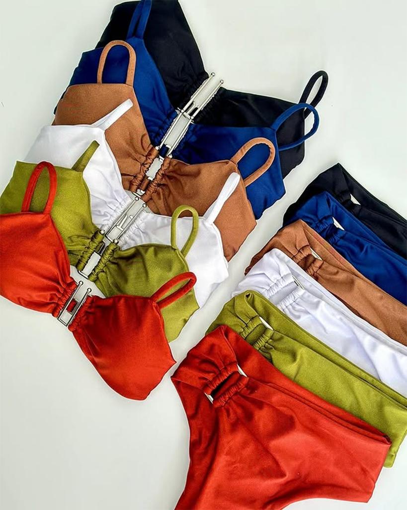 Bandeau Bikini Push Up Women Swimsuits 2025 Sexy Female Swimwear Brazilian Bikini Set Thong Biquini Swim Suits Solid Beachwear