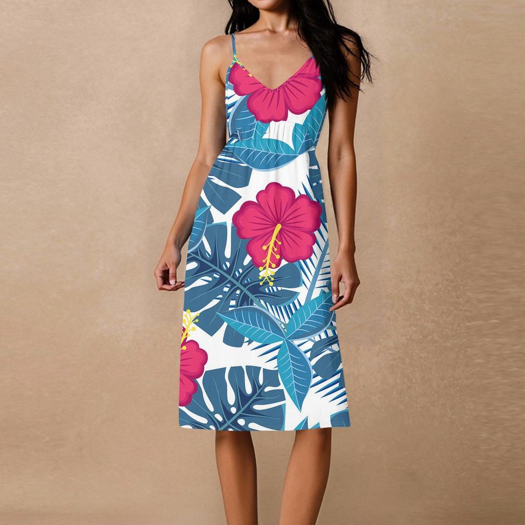 Женское свободное повседневное пляжное праздничное платье-сарафан на тонких бретельках с открытой спиной и бантом