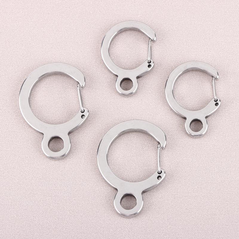 2Pcs Heavy Duty Stainless Steel Key Ring Spring Snap Hook Carabiner for Outdoor Sports Backpack