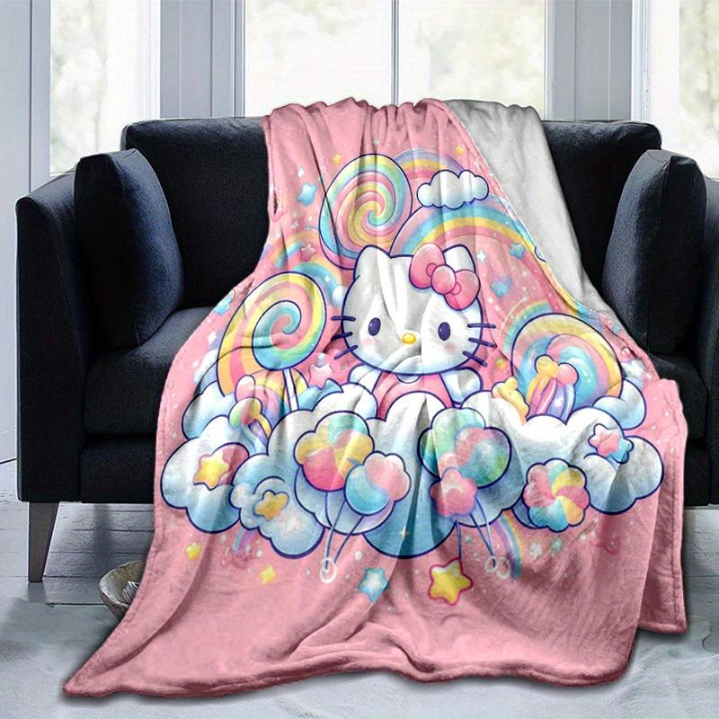 1шт. Плед Hello Kitty «Радужные Мечты» - Идеально для Дома, Офиса, Улицы, Идея для Подарка, Подходит для Всех Сезоновz041754