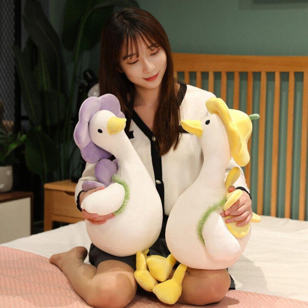 Flower Hiking Duck Appease Doll PP Cotton Spring Outing Duck Stuffed Doll Children Gift