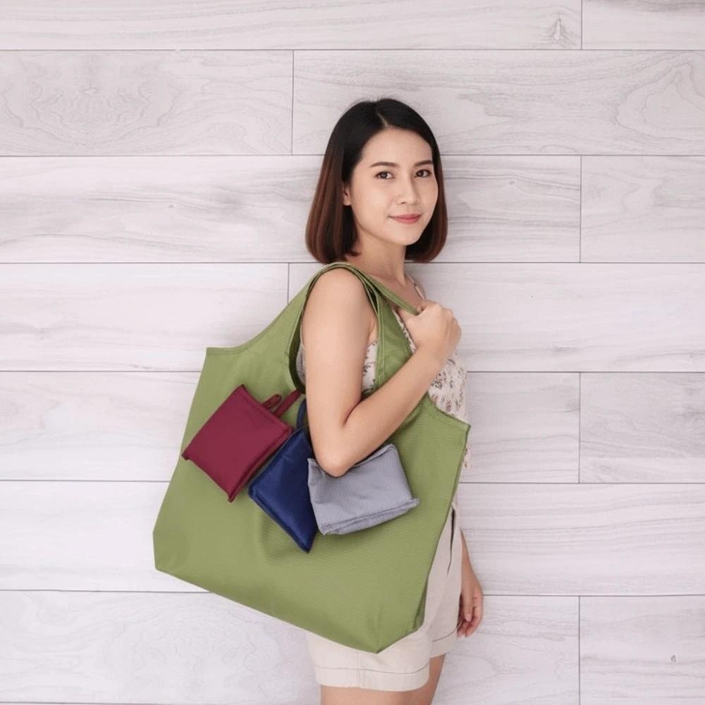Oxford Cloth Eco-friendly Tote Bag Large Capacity Solid Color Shoulder Bag Travel