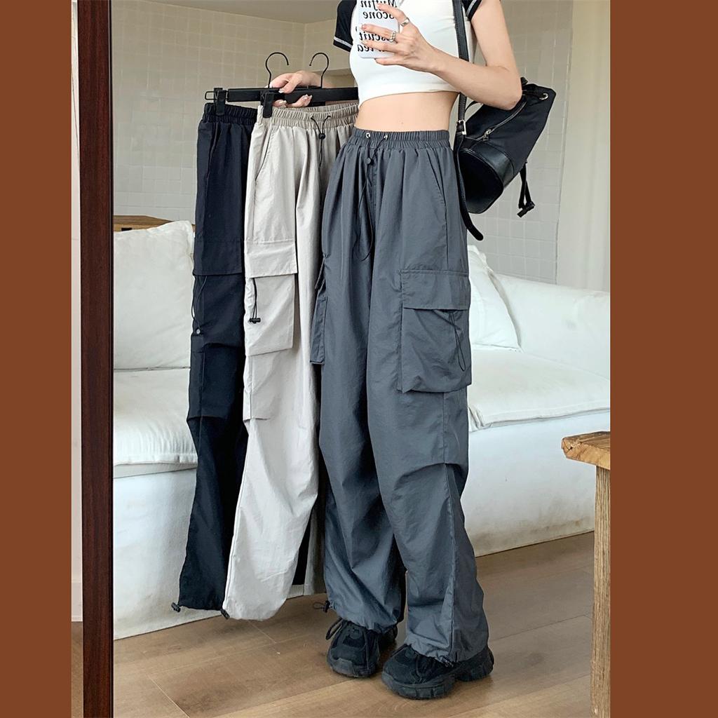 Women Y2K Streetwear Cargo Pants Vintage Fashion High Waist Baggy Trousers Female Loose Sweatpants Wide Leg Joggers Trousers