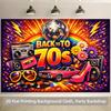 1 piece of 2D background fabric polyester background fabric featuring retro elements from the 1970s and colorful elements