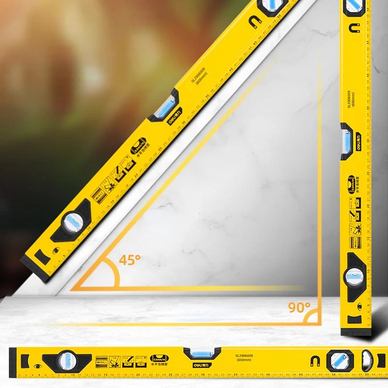 Портативный уровень-линейка 3-в-1 Высокоточный пузырьковый уровень Бытовые аппаратные инструменты Деревообрабатывающий уровень Измерительные инструменты