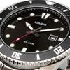 Casio Стандартные аналоговые спортивные водонепроницаемые часы 20 ATM с черным безелем и металлическим ремешком, модель Overseas [Casio] MDV-107D-1A1V мужские [Товар]