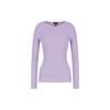 FW22 Однотонный облегающий джемпер с круглым вырезом Вязаный свитер Женский свитер Фиолетовый 6L2MYB2-MB1Z1-0831