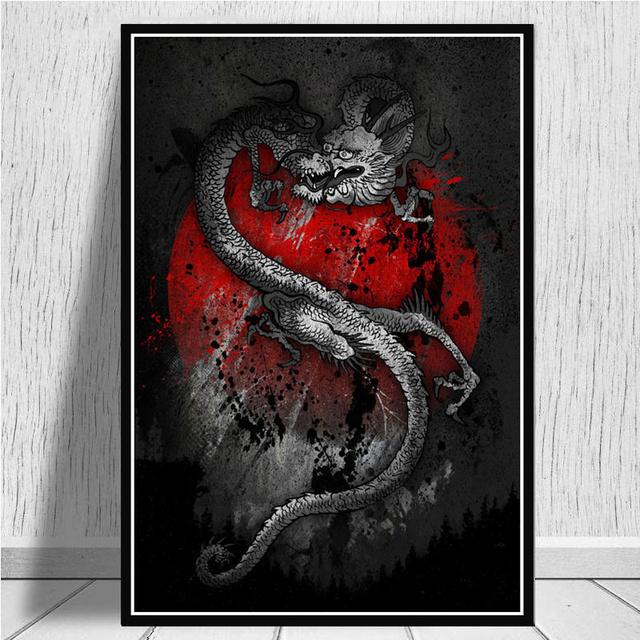 Bonsa Bushido Samurai Kanji Ink, японские плакаты с ниндзя и принты, настенные художественные картины на холсте, эстетический декор комнаты, образы