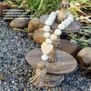 Wood Farmhouse Wooden Bead Strand Hanging Tassel Bead Ornament  Door Knob Hanging Ornament