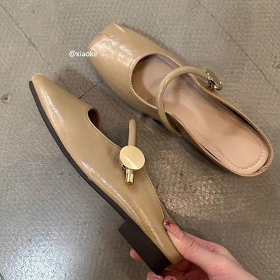 XINZHOU ретро сумка голова полусапоги женская верхняя одежда 2025 весна новая корейская версия универсальная ленивая плоская подошва мягкая подошва Шу