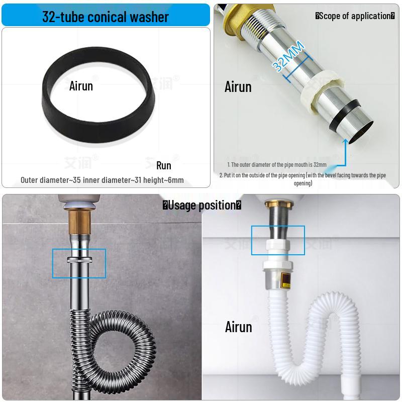 Резиновое уплотнительное кольцо для кухонной мойки для прокладки сливной трубы