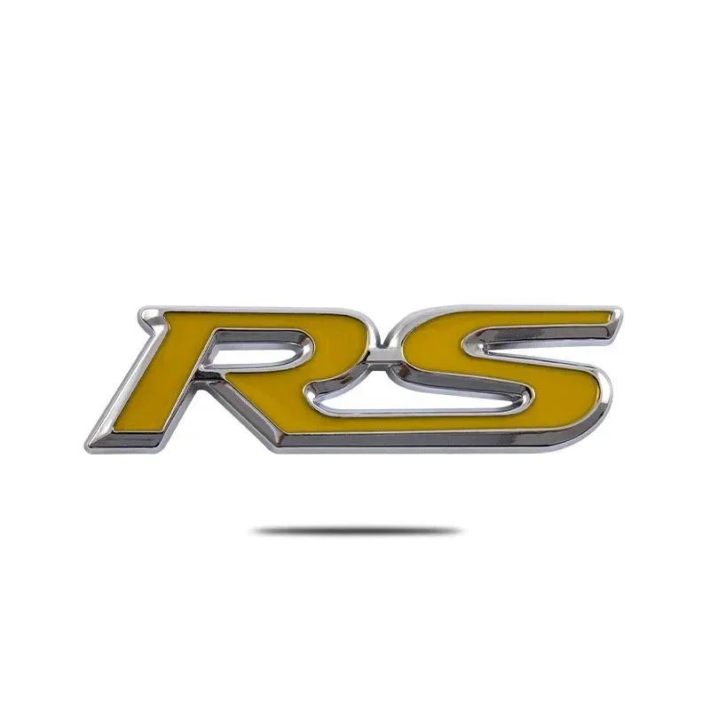3D Metal RS Logo Emblem Rear Fender Trunk Badge Sticker For FIT Jazz Civic HRV Jade Front Grille Emblem Car Acceessories