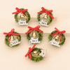 2Pcs Dollhouse Miniature Christmas Wreath Tree Wreaths Hanging Home Decor Accessories Toy Pretend Play Toy