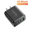 60W USB PD Fast Charger 3 Ports EU/US Plug Wall Charger Adapter For iPhone 15 14 Xiaomi Samsung  USB C Phone Charger