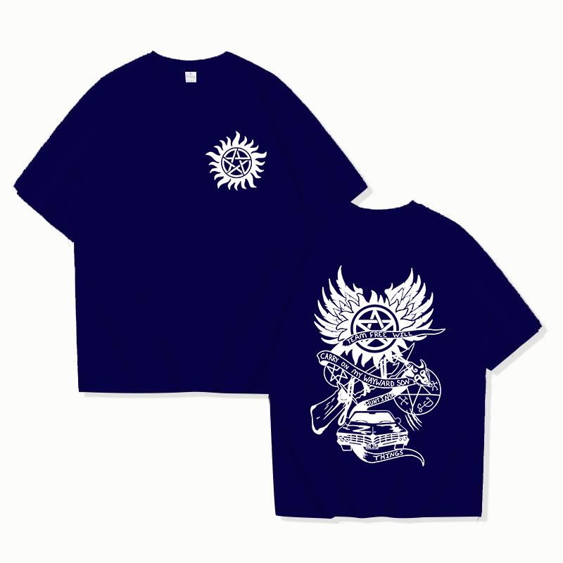 New Fuuny Supernatural Printed Unisex Men's and Women's Fashion Short Sleeve Personality Casual Summer Tops Tees