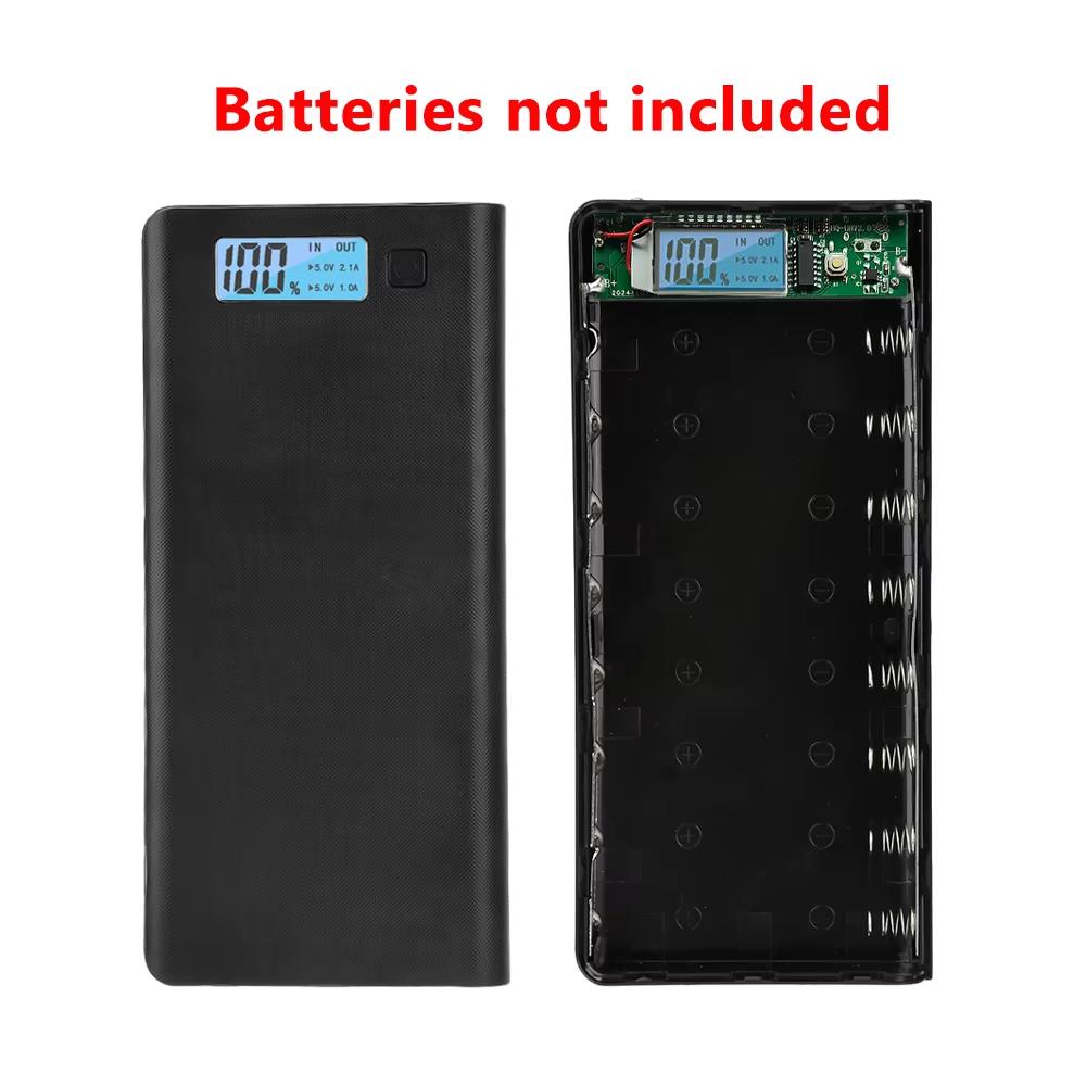 Корпус Power Bank для 8*18650 аккумуляторов, без пайки, для зарядки и хранения, 5V, двойной USB Type C, держатель аккумуляторов для смартфона