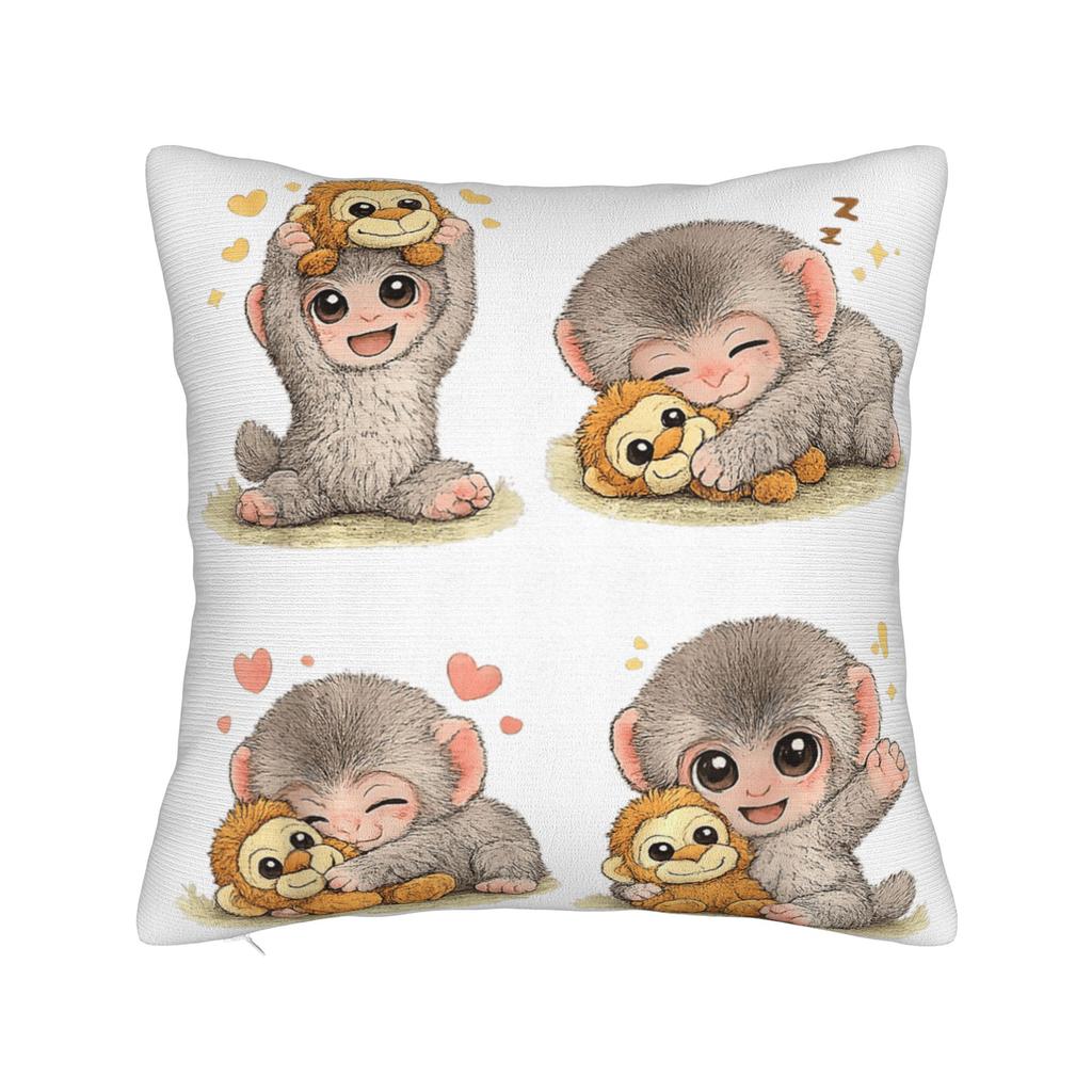 Baby Monkey Punch I Love Punch Pillow Cover Novelty Pillow Case For Sofa Home Decoration Design Pillowcases Gift