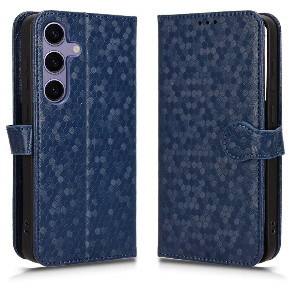 For Samsung Galaxy S24 Cover Dot Imprinted Shockproof Leather Wallet Stand Mobile Phone Case