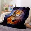 Blanket Tiger Printed 3d Flannel Blanket Bed Throw Soft Cartoon Printed Bedspread Bedspread Sofa Blanket