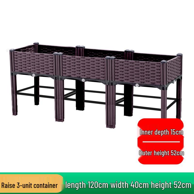 Extra-Large Thickened Raised Plastic Planter for Vegetables - Ideal for Family Rooftop or Balcony Gardening