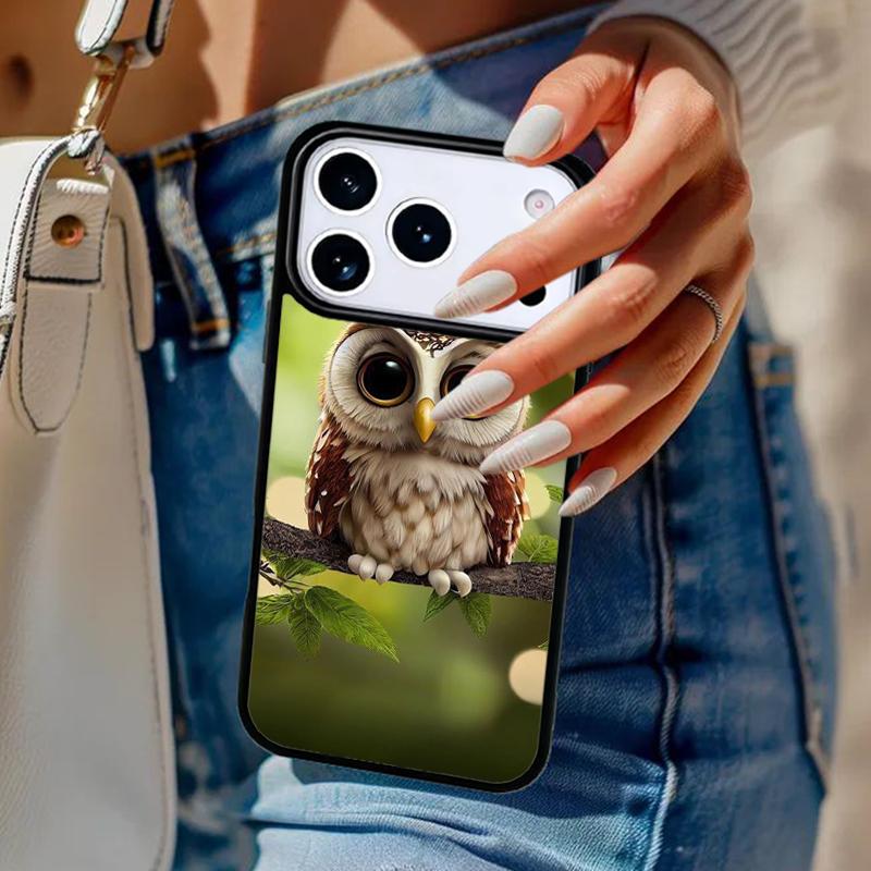 Чехол для телефона 'Совенок' для iPhone 17 Air 14 15 13 12 Max Чехол для Apple 14 15 16 16e 11 Pro Max Plus Coque