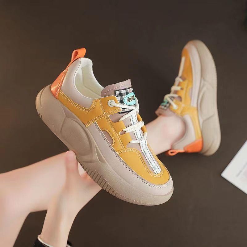 Новые женские туфли в моде ретро повседневная обувь импортная торговля удобная платформа модная женская мода цветное сочетание доска обувь женская