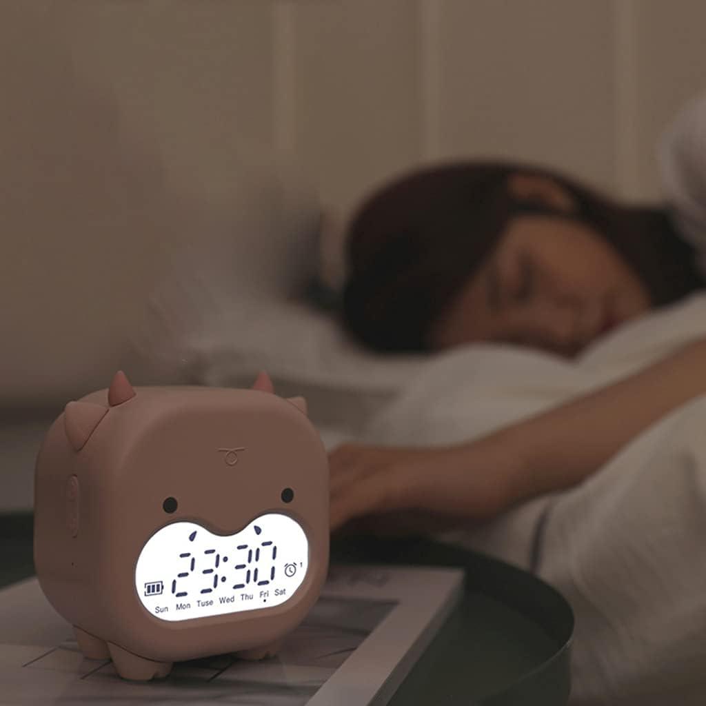 Мультфильм милый манекен корова настольный будильник цифровой дисплей электронный рабочий стол