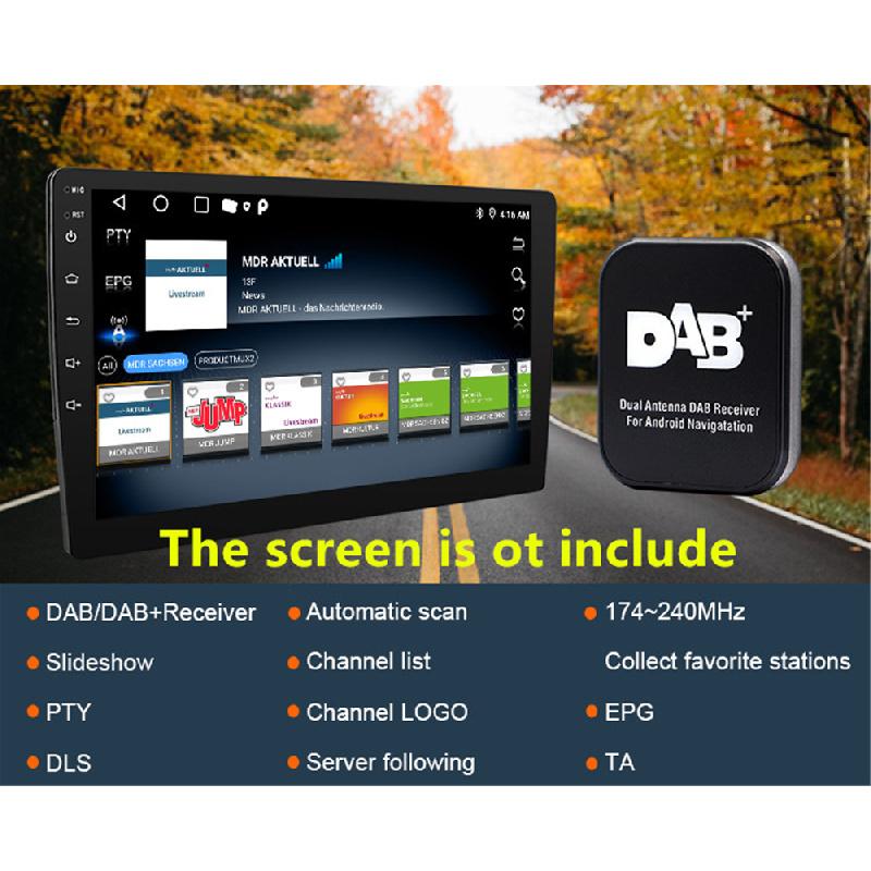 Автомобильный цифровой DAB+ адаптер-тюнер, двойные антенны, аудио радио блок, USB-приемник, антенна