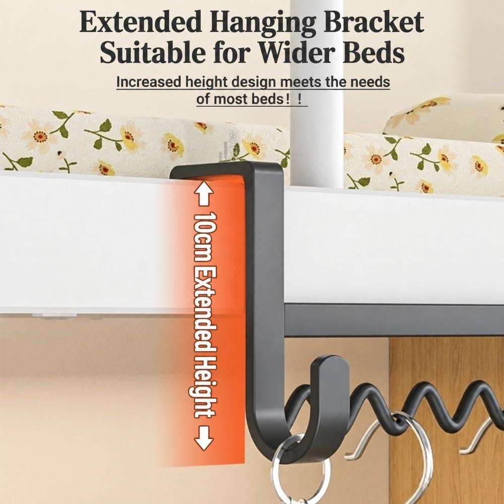 Carbon Steel Dorm Hanging Rack Wave Shape Dorm Storage Hook Over Bed Rail Hanger Dorm Storage