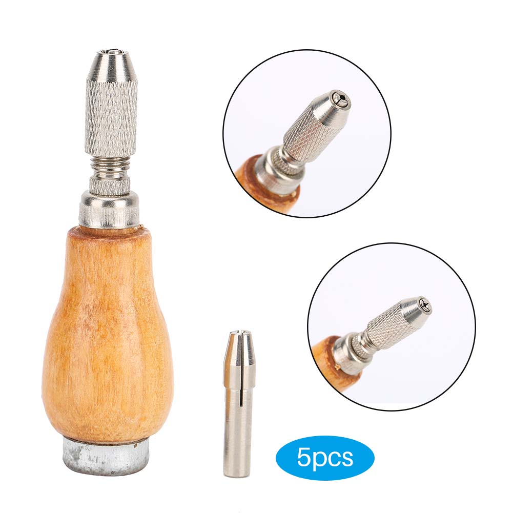 5 шт. Удобная деревянная ручка для напильника со сменными головками, аксессуары для ремонта ювелирных изделий