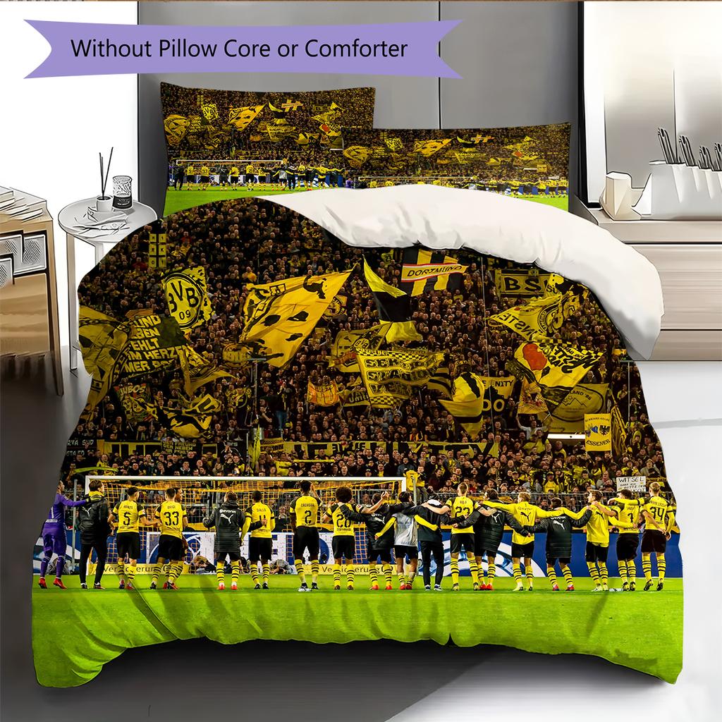Dortmund Pattern Bedding Home Decoration Birthday Gift (1 * duvet cover + 2 * pillowcase, without core)