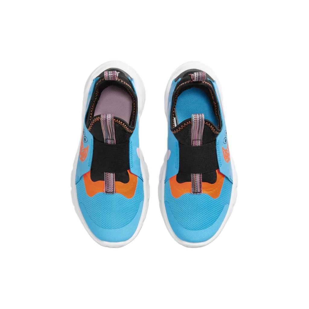 Nike Flex Runner 2 Lil PS Blue Lightning Total Orange Детские кроссовки Черные Белые DZ4487-400