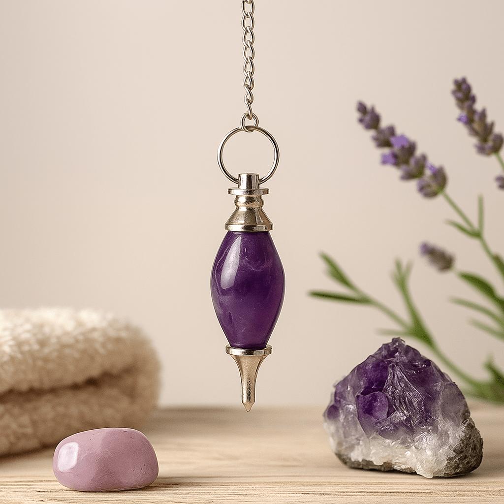Amethyst Crystal Pendulum Lingam Shape