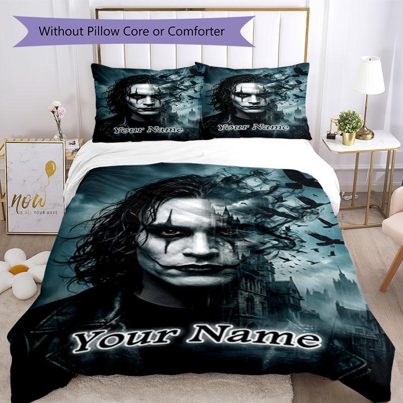 3pcs Custom Name "Dark Gothic Romance" Bedding Set Printed Bedding Set Duvet Cover Closure Includes 1 Duvet Cover & 2 Pillowcases Bedroom Decor