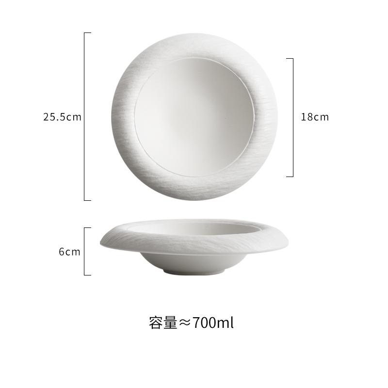 Solid Color Rock Texture Ceramic Soup Bowl Restaurant Dessert Bowl Salad Bowl Pasta Bowls Molecular Food Specialty Tableware