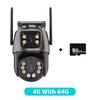 6K HD Three Screen WiFi Security Camera 4K 8MP Outdoor Wirelss PTZ IP Camera Ai Human Detect Video Surveillance iCSee APP
