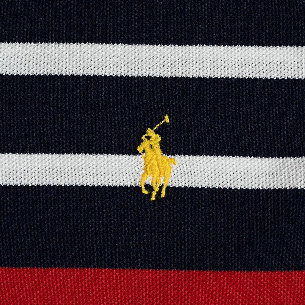 Polo Ralph Lauren SS25 Поло с коротким рукавом и вышивкой логотипа пони в полоску Мужские топы MNPOKNI1N821751-600