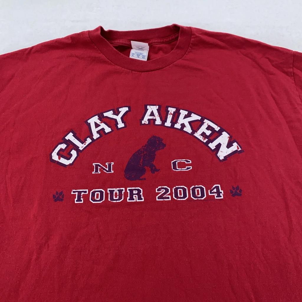 Винтажная футболка Clay Aiken Тур по Северной Каролине 2004 года Мужская XL Кантри Концерт Музыка