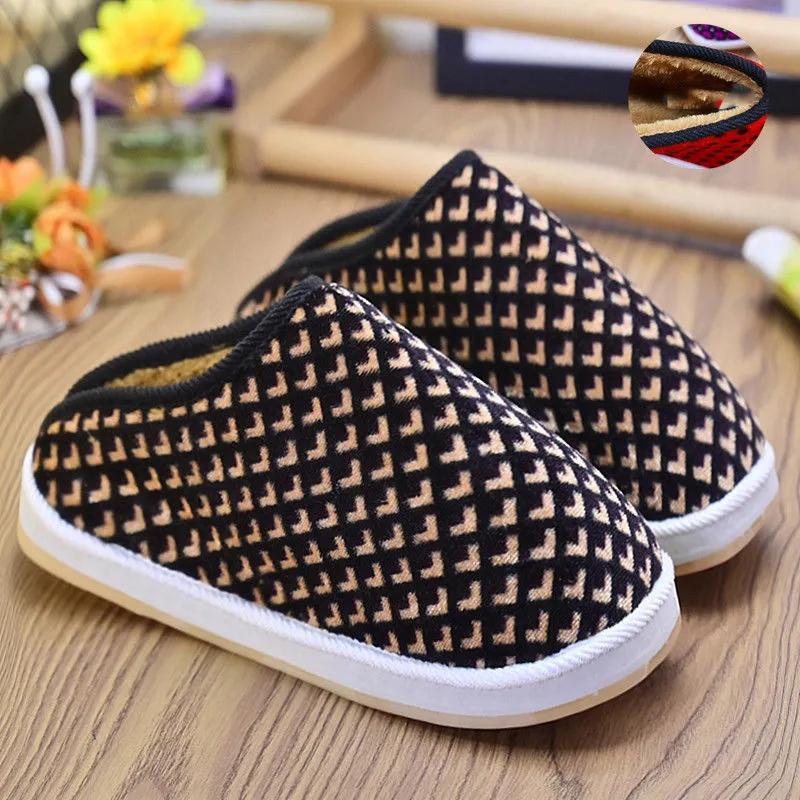 Women Winter Slippers Non Slip Home Plus Size Men Slides Thick Warm Cotton Shoes Women Slippers