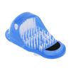 Shower Foot Scrubber Shoe Plastic Exfoliating Foot Massager Cleaner with Suction Cup Blue