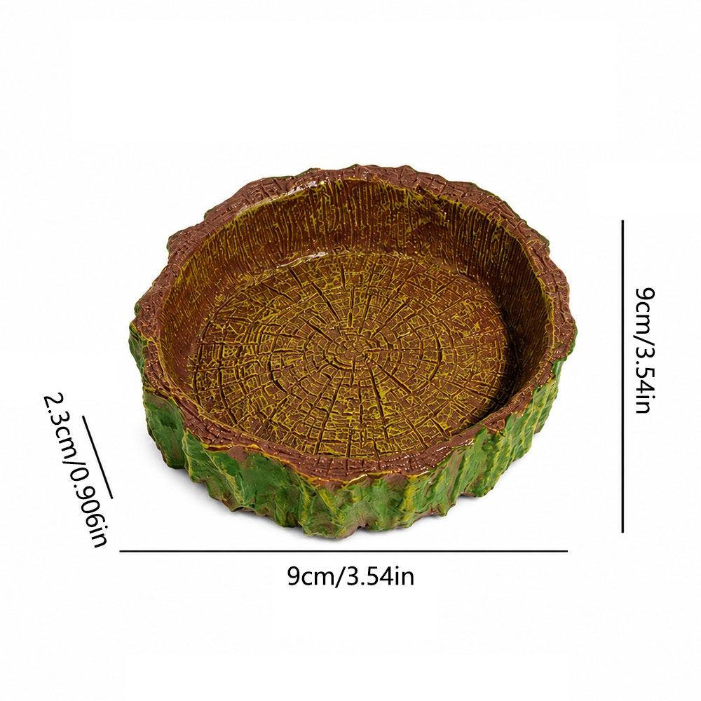 Tree Stump Shape Reptile Feeding Bowl Multicolor Reptile Bathtub for Tortoises