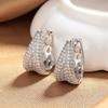 Серьги-кольца с бриллиантовой паве U-образной формы - Роскошный банкетный стиль 2025 Мода для женщин