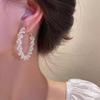 Серьги-серьги с жемчугом, ручной вязки, серебряная игла, модные, легкая роскошь, женские, для темперамента, универсальные, с бусинами